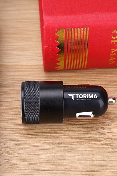 Torima C3 Micro Tüm Araçlara Uyumlu Araba Çakmaklık Çift USB Girişli Siyah Oto Şarj Aleti Soketi
