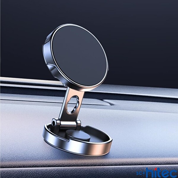 ScHitec Katlanabilir Manyetik Siyah Araç İçi Telefon Tutucu