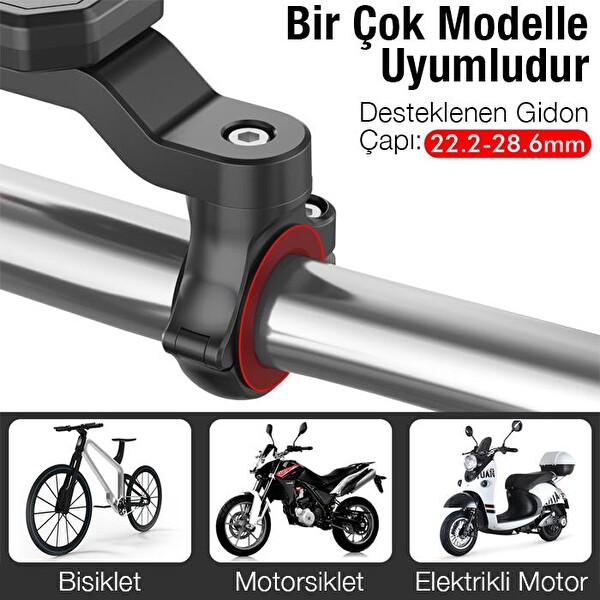 ZHL Tools 146A 360 Derece Dönebilen Bisiklet Gidonu Telefon Tutucu Stand