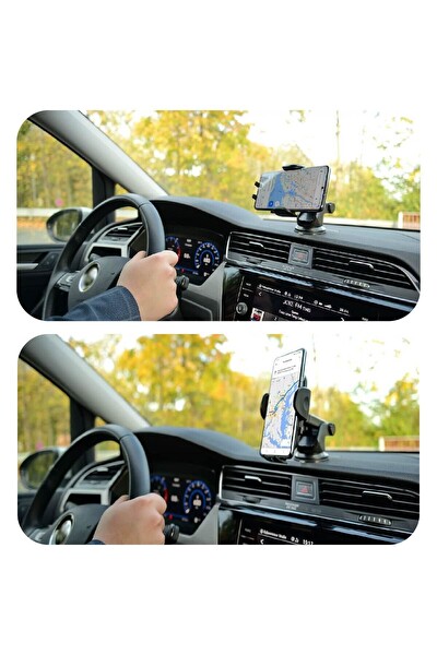 Mega Oto Market Vantuzlu 270 Derece Hareketli Araç İçi Telefon Tutucu