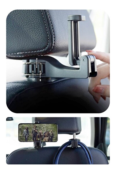 Mega Oto Market Arka Koltuk Kafalık Askılık Kanca Telefon Tutucu