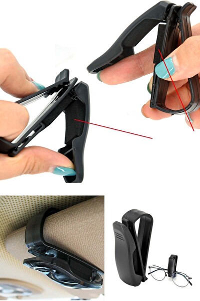 Mega Oto Market Araç İçi Klipsli Universal Gözlük Kart Tutucu