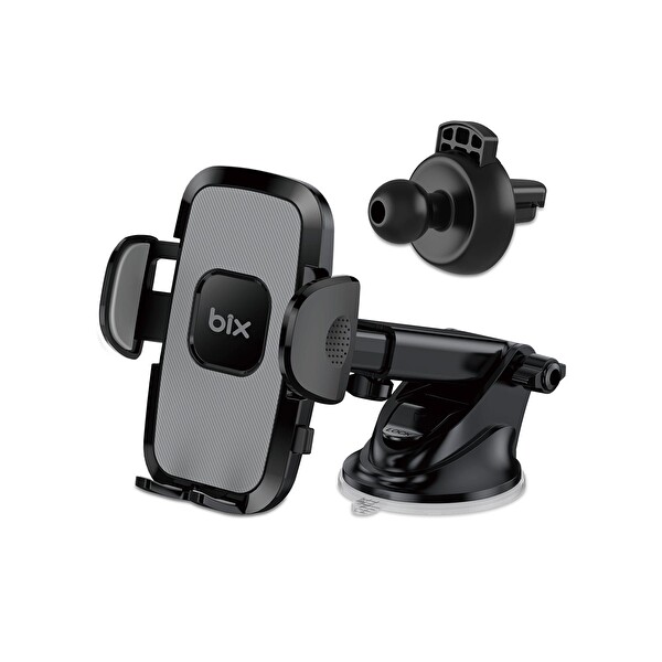 Bix BXCH7 Uzayabilen Ayarlanabilir Cam Torpido Havalandırma İçin Çift Fonksiyonlu Araç İçi Telefon Tutucu