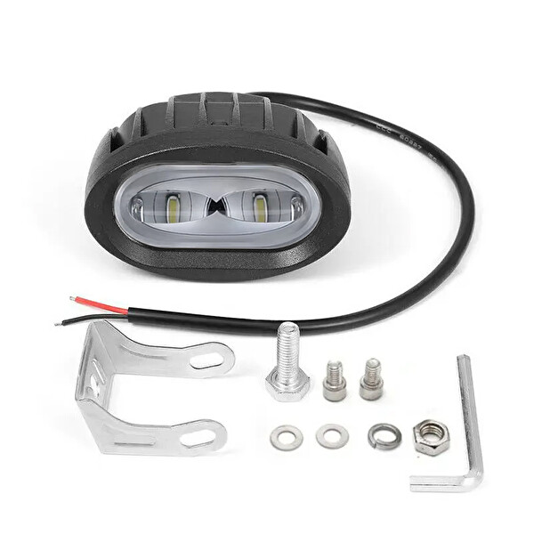 Mega Oto Market Led Spot Işık ve Beyaz Lens Oval Çift Gözlü Led Off Road Lamba Motosiklet ve İş Makinesi Projektörü 12V-85V