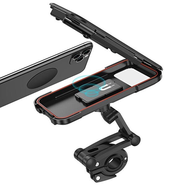 Newface CA101 Su Geçirmez Motosiklet Telefon Tutucu - Siyah