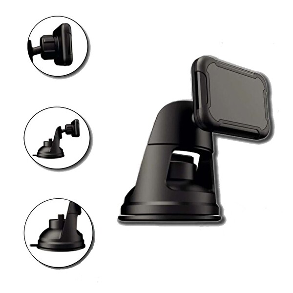 Concord CH123 Vantuzlu Oynar Başlıklı Mıknatıslı Telefon Araç Tutucu