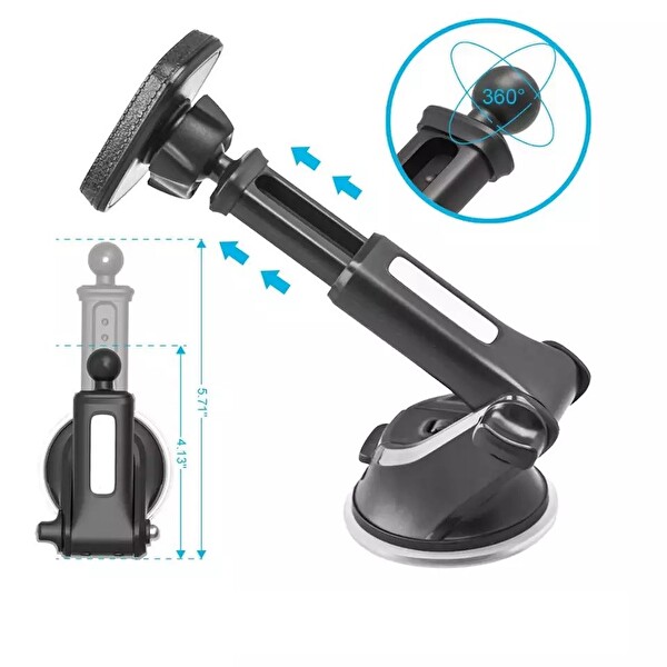 Concord CH110 Mıknatıslı Oynar Başlıklı Vantuzlu Araç Tutucu