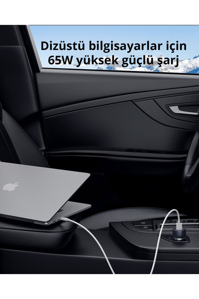 Aukey CC-Y23-BK 65W İki Type-C PD Araç Şarj Cihazı