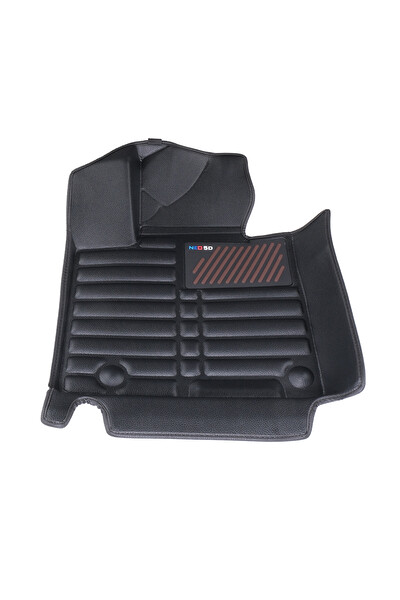 Mega Oto Market Hyundai Tucson 2021-2024 İle Uyumlu Dikişsiz (press) Siyah 5D Deri Havuzlu Paspas