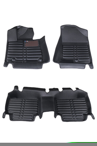 Mega Oto Market Hyundai Tucson 2021-2024 İle Uyumlu Dikişsiz (press) Siyah 5D Deri Havuzlu Paspas