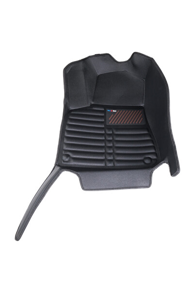 Mega Oto Market Audi Q7 2015-2020 İle Uyumlu Dikişsiz (Press) Siyah 5D Deri Havuzlu Paspas