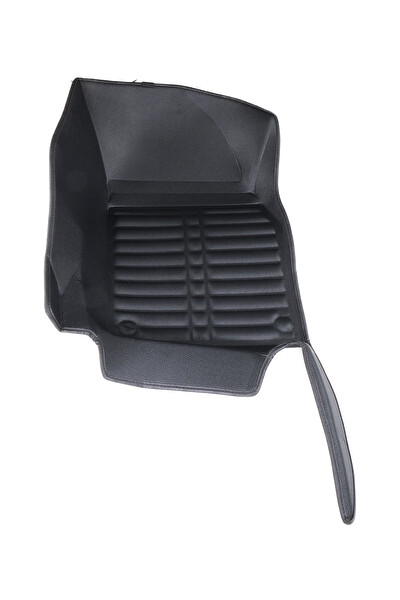 Mega Oto Market Audi Q7 2015-2020 İle Uyumlu Dikişsiz (Press) Siyah 5D Deri Havuzlu Paspas