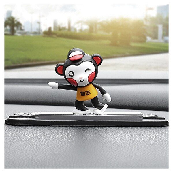 Mega Oto Market Araç İçi Numaratörlü Kayan Siyah Karikatür Figürü Komik Torpido Aksesuarı