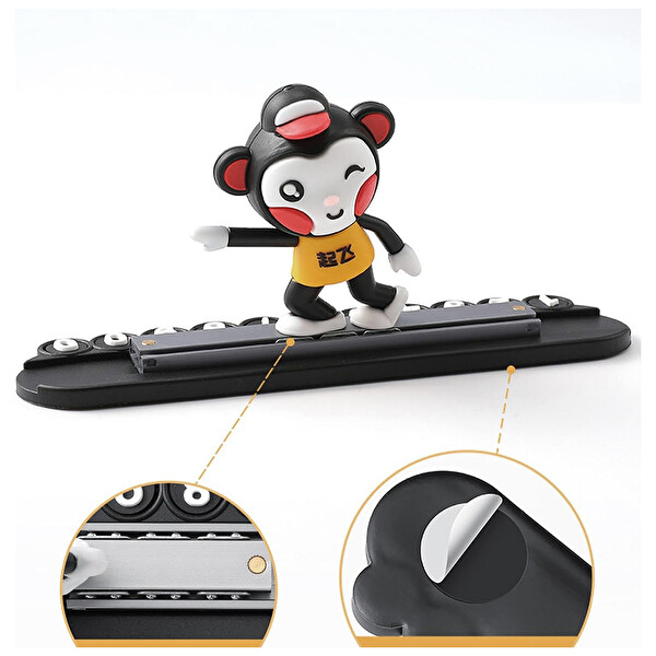 Mega Oto Market Araç İçi Numaratörlü Kayan Siyah Karikatür Figürü Komik Torpido Aksesuarı