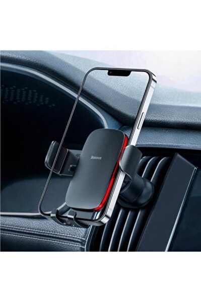 Baseus Metal Age Klima Havalandırma Bölmesi Araç İçi Telefon Tutucu-Siyah