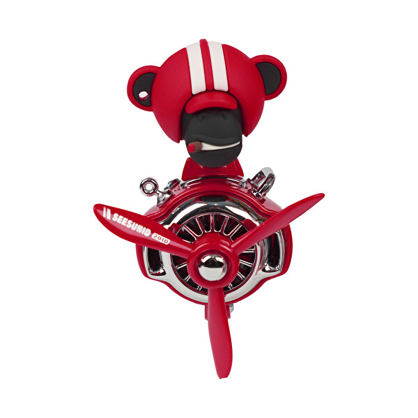 Mega Oto Market Pervaneli Klima Süsü Oto Koku Klipsi Sallanan Başlı Pilot Gorilla Araba Hava Ferahlatıcı Kırmızı