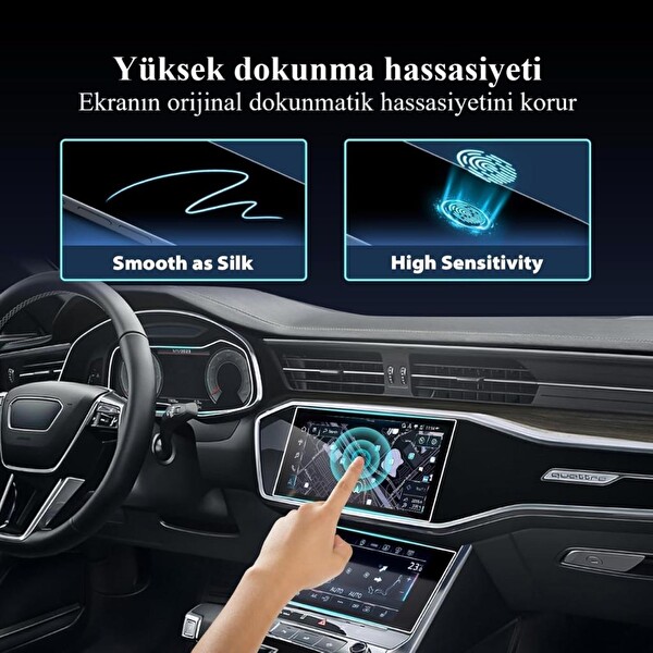 Engo Audi A7 Ekran Koruyucu Set Multimedya Kumanda Gösterge Klima