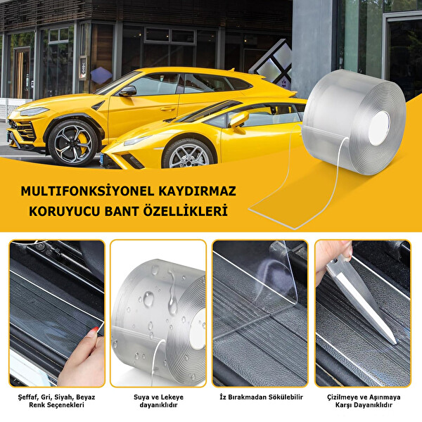 Mega Oto Market Kapı Çizik ve Koruma Bandı Çizik Önleyici Bant Kapı Koruma Şeffaf 10 Metre x 10 CM