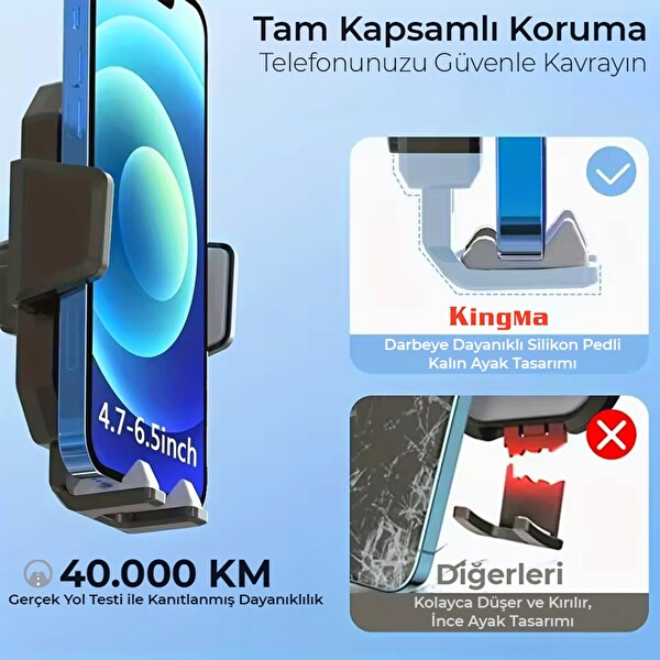 KingMa 360 Derece Dönebilen Vakumlu Torpido ve Cam için Araç İçi Telefon Tutucu