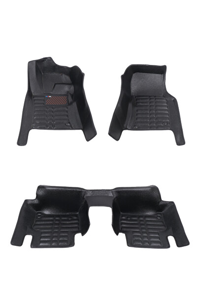 Mega Oto Market 5D Dikişsiz Press Deri Jaguar XE 2015-2024 Uyumlu Havuzlu Paspas Siyah