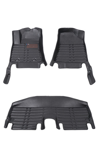 Mega Oto Market 5D Dikişsiz Press Deri Hyundai Kona Elektrikli 2024-2025 Uyumlu Havuzlu Paspas Siyah