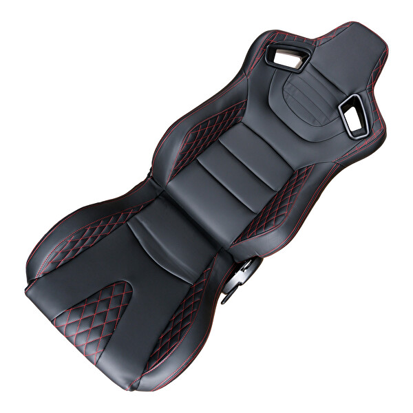 Mega Oto Market Recaro Model Deri Oto Yarış Koltuğu Siyah Spor Koltuk Takımı 2'li Set JBR1053