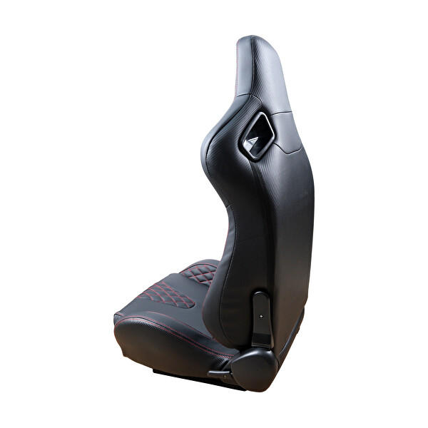 Mega Oto Market Recaro Model Deri Oto Yarış Koltuğu Siyah Spor Koltuk Takımı 2'li Set JBR1053
