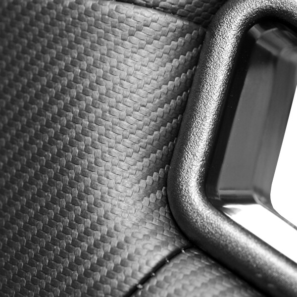 Mega Oto Market Recaro Model Deri Oto Yarış Koltuğu Siyah Spor Koltuk Takımı 2'li Set JBR1053