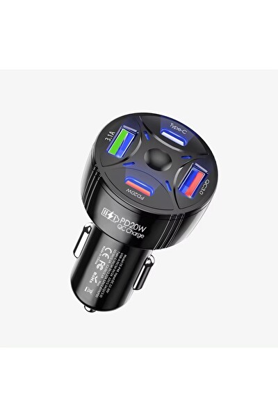 Zuidid P48 4 in 1 PD20W - QC3.0 Hızlı Şarj Başlığı Uyumlu Araç İçi Çakmaklık