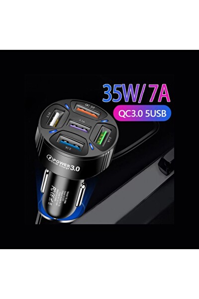 Zuidid 5 USB Portlu 7A Hızlı Araç Şarjı