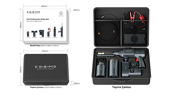 Cosmo Technology Profesyonel Araç Bakım ve Yardım Seti Çok Amaçlı Otomobil Ekipmanları