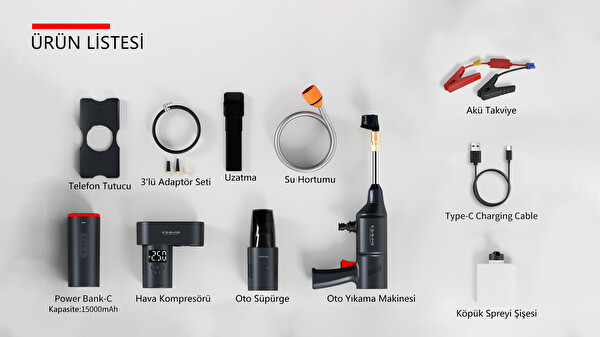 Cosmo Technology Profesyonel Araç Bakım ve Yardım Seti Çok Amaçlı Otomobil Ekipmanları