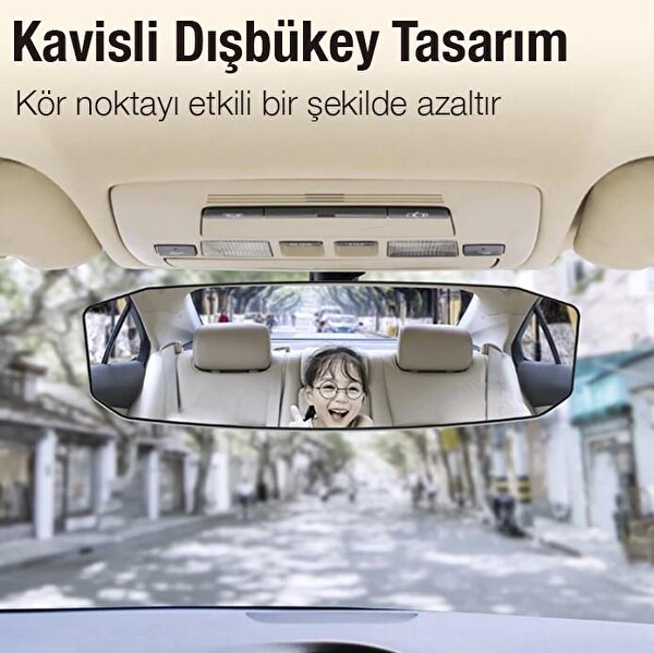 ZHL Tools SD 2415 Kavisli Dışbükey Geniş Açılı Araç Dikiz Aynası 299 MM × 90 MM