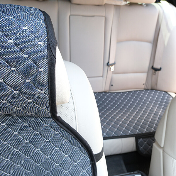 Mega Oto Market Blackline Serisi Terletmez Dokuma Kumaş Oto Koltuk Koruyucu Kılıfı Ön ve Arka Koltuk Takım