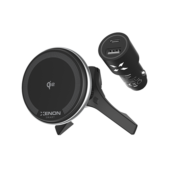 Xenon Smart Araç İçi Telefon Tutucu Qi2 Uyumlu Kablosuz Şarj Standı X6401