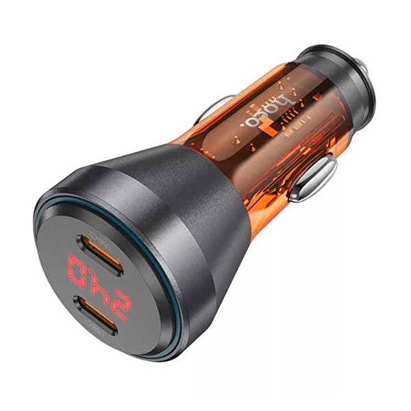 Hoco NZ12C Graceful PD60W 2 Type-C Girişli Araç Çakmaklı Hızlı Şarj Aleti