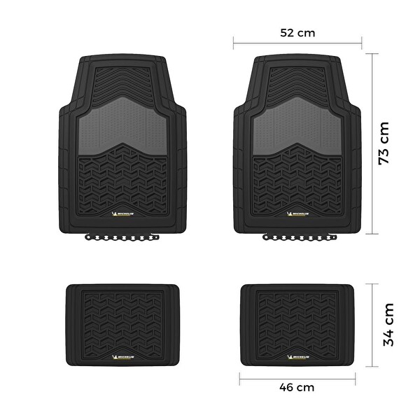 Michelin MC34891 Tüm Araçlara Uyumlu 4 Parça Üniversal 3D Havuzlu Oto Paspas