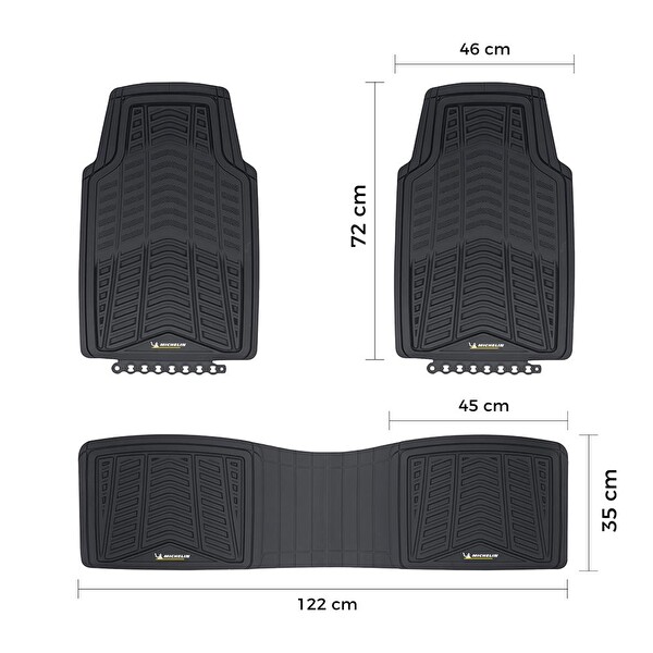 Michelin MC33863 Tüm Araçlara Uyumlu 3 Parça Üniversal 3D Havuzlu Oto Paspas