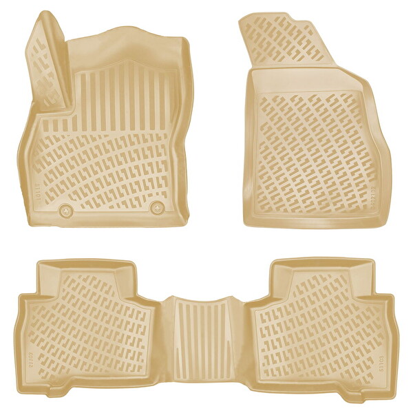 Rizline Fiat Fiorino 2020 Sonrası İle Uyumlu 3D Havuzlu Paspas - Bej