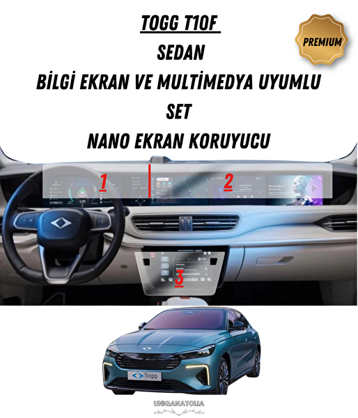 Uniqanatolia Togg T10F Bilgi Ekran Ve Multimedya Uyumlu Set Nano Ekran Koruyucu