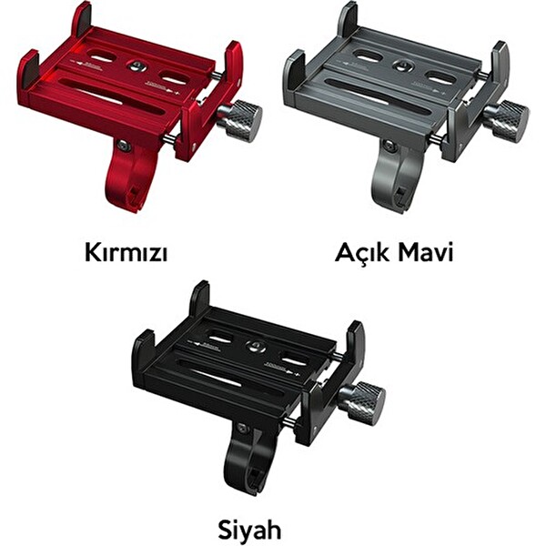 Ally KR01 Bisiklet Motorsiklet Gidon Telefon Tutucu Metal Vidalı