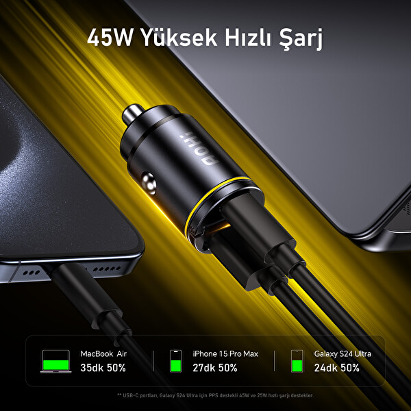Aohi Superauto 45W Araç İçi Şarjı Kendinden Soğutmalı Telefon Tutucu