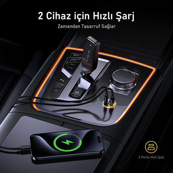 Aohi Superauto 45W Araç İçi Şarjı 15W Şarj Aleti Katlanır Telefon Tutucu