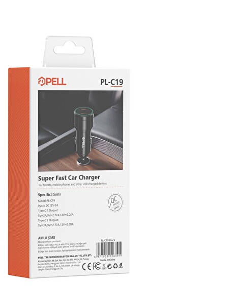 Pell PL-C19 2 USB Type-C Araç İçi Şarj Cihazı