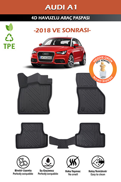 Pikas Havuzlu 3D Siyah Paspas Takımı – Audi A1 2018 ve Sonrası 3D Havuzlu Paspas