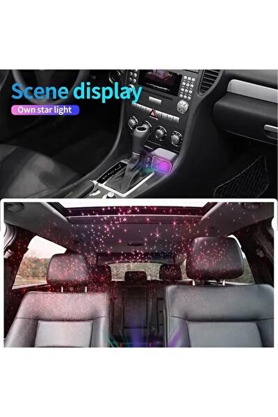 Zuidid ACC01 - 66 W 4 in 1 RGB Işıklı Tavan Aydınlatmalı Type-C Lightning Kablolu Araç İçi Hızlı Şarj