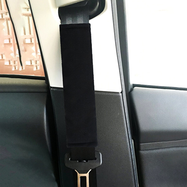 Mega Oto Market Yumuşak Kumaş Emniyet Kemer Kılıfı Çift Takım Siyah