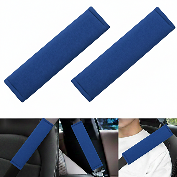 Mega Oto Market Yumuşak Emniyet Kemer Kılıfı Çift Takım Mavi