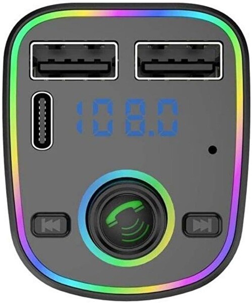 Cosmostech Car C2 Araç Fm Transmitter 5.3 Qc 3.1 Çift USB ve TYPE-C Mp3 Sd Kart Çakmaklık Girişli Bluetooth Araç Kiti Hızlı Şarj