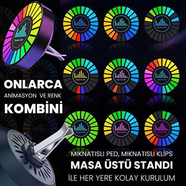 Upway Sese Duyarlı Şarjlı Animasyonlu Ritim Lambası